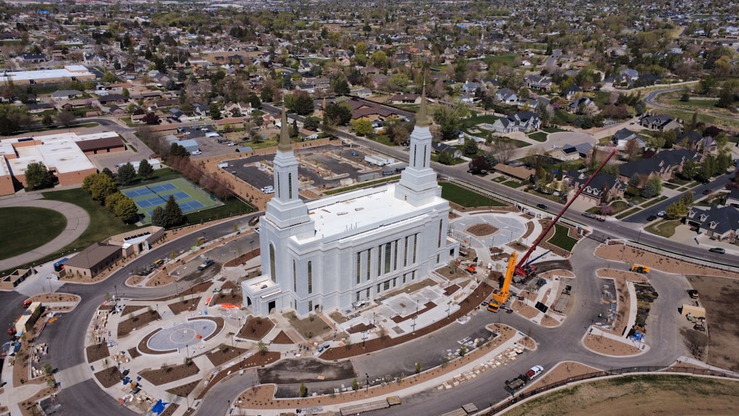 Aerial view of construction site